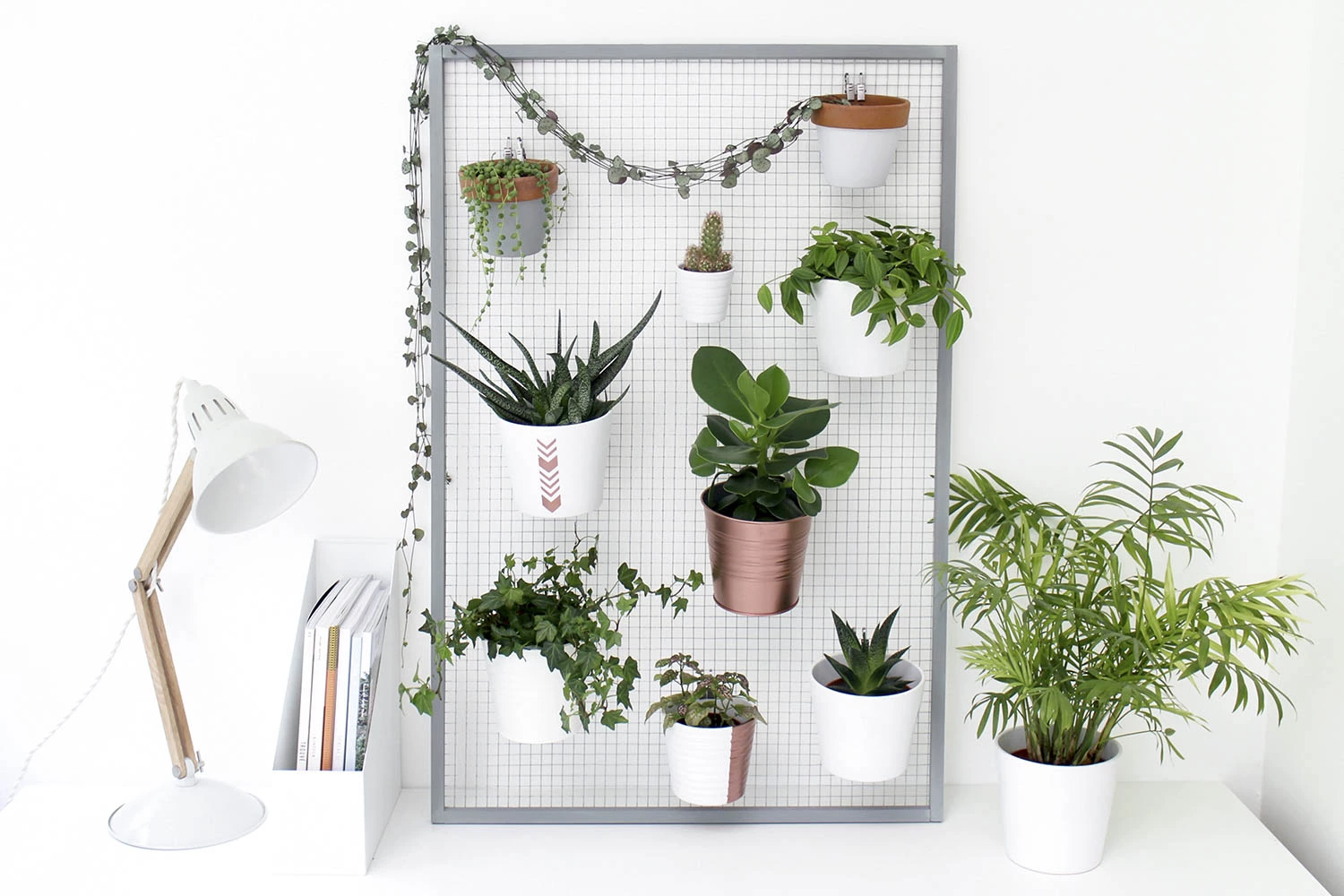 DIY grid plant wall